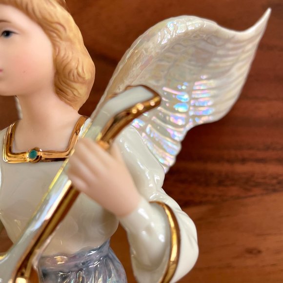 NEW o/b LENOX Nativity Angel' Serenade Figurine Fine China Gold trim - Picture 10 of 11
